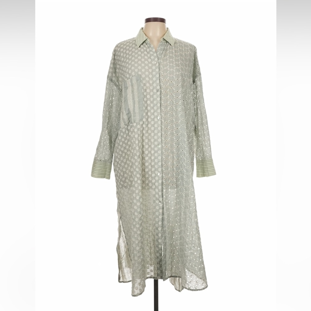 Zara Floral Embroidered Patchwork Button Down Ele… - image 6